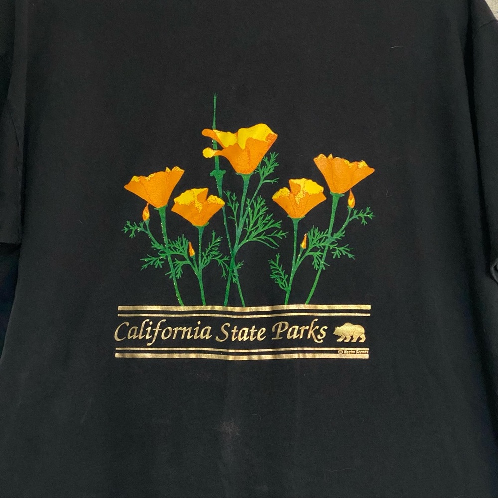Vintage USA Made 1998 California State Parks Shirt Black Oversized Tee Large